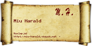 Miu Harald névjegykártya